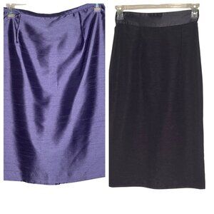 2 Size 10 Pencil Skirts Black Purple Career  Church